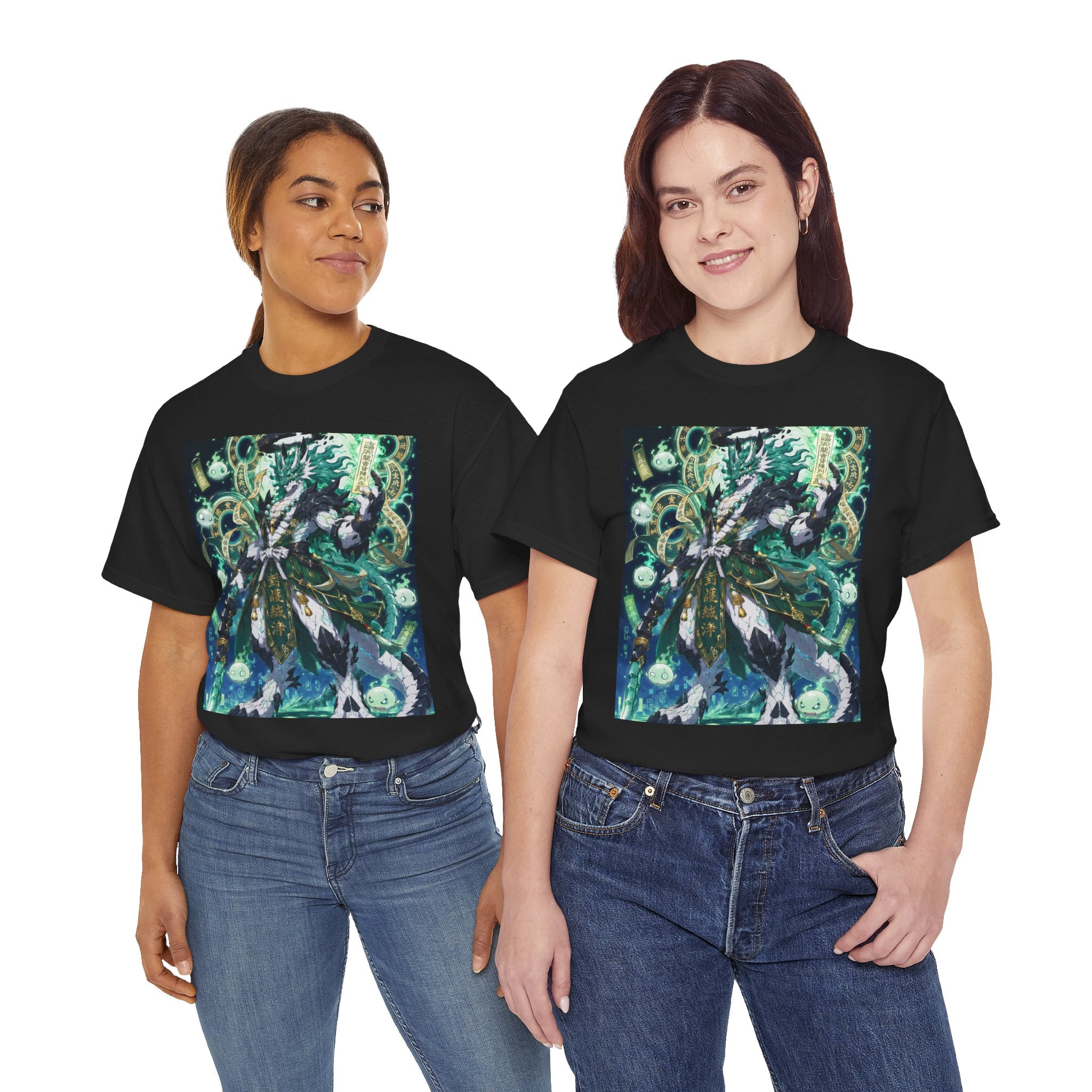 Mystic Forest Sorcerer T-Shirt | Fantasy Mage Illustration, Green Aura