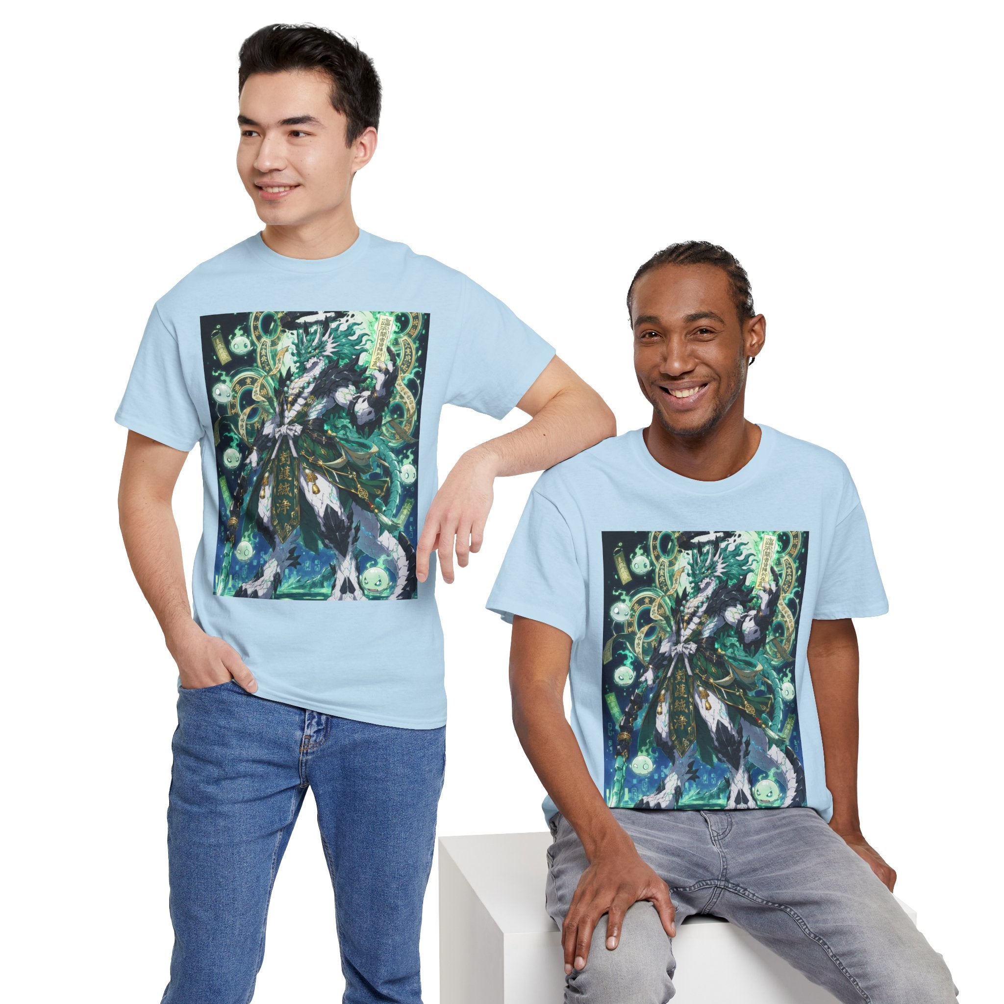 Mystic Forest Sorcerer T-Shirt | Fantasy Mage Illustration, Green Aura