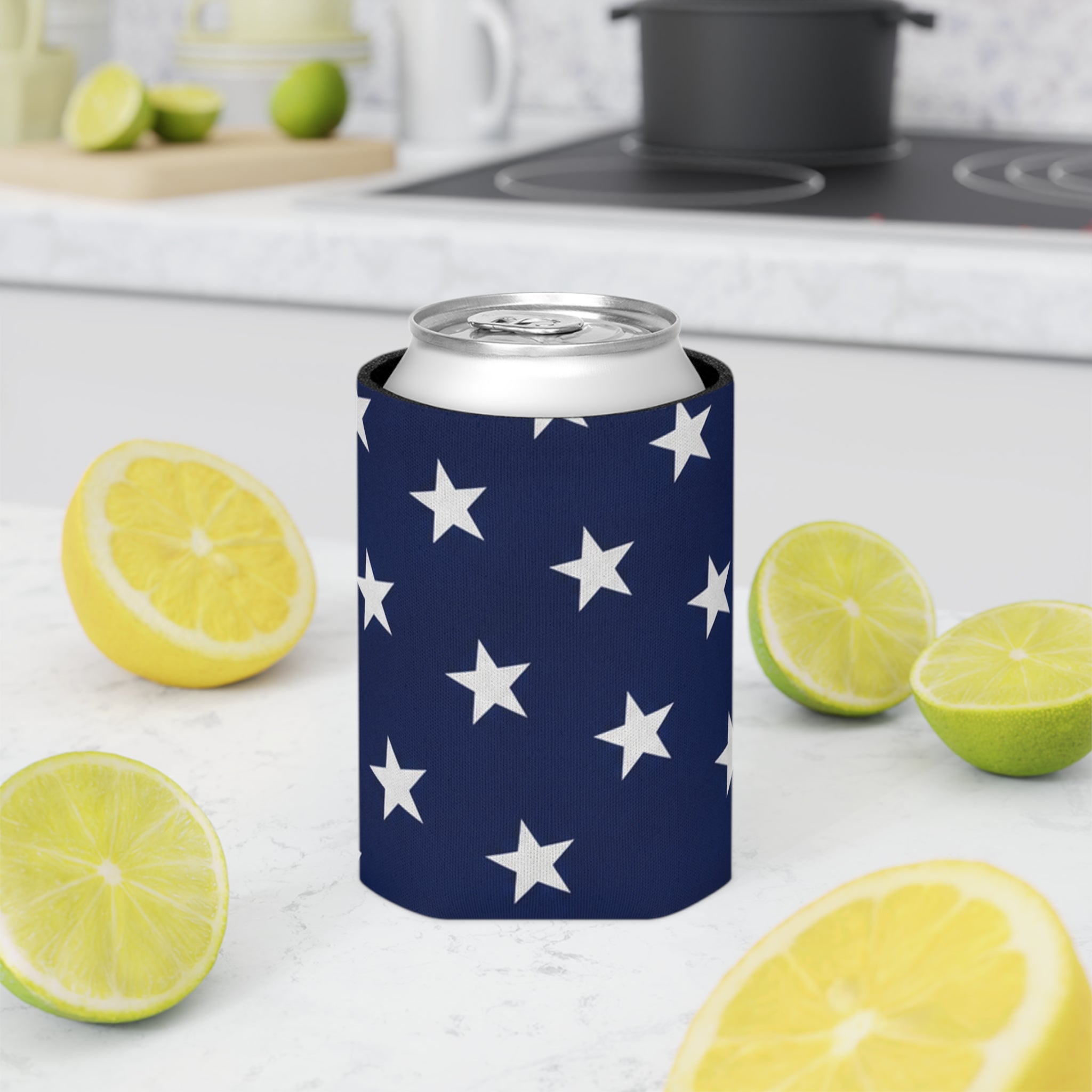 American Flag Can Cooler - Patriotic Red White Blue Star & Stripe Koozie