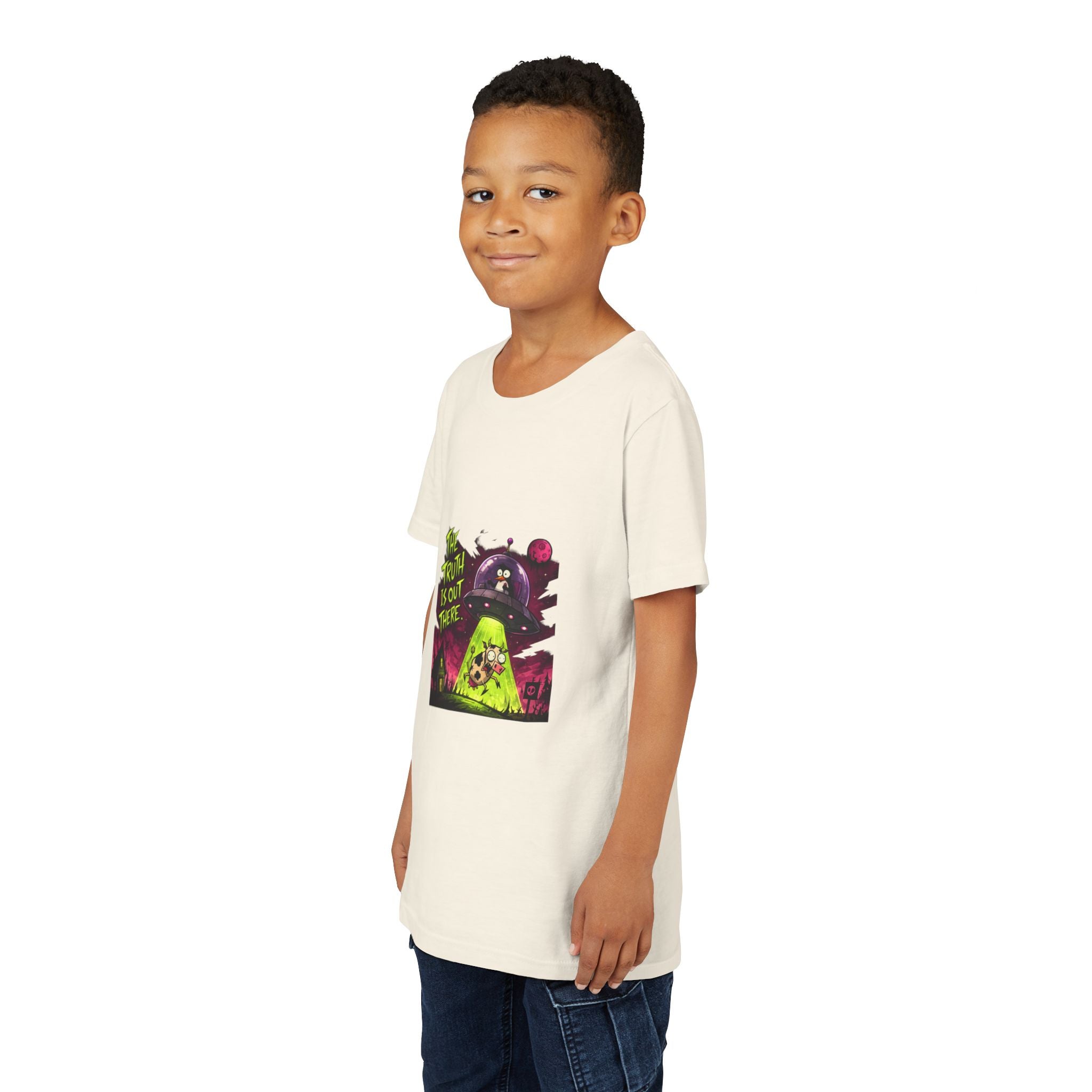 The Truth Is Out There Youth Tee | Alien UFO Graphic | Penguin | Cow