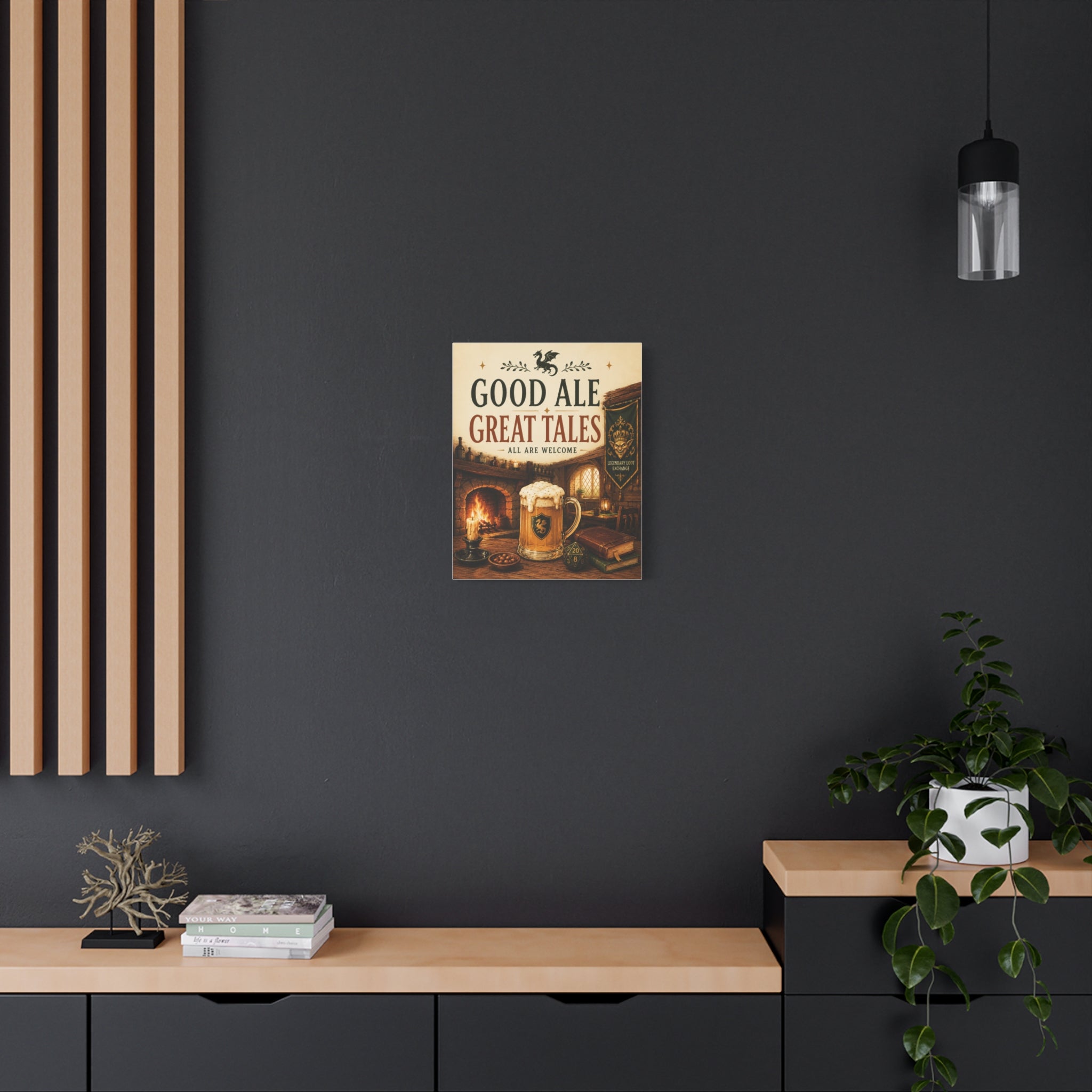Good Ale Great Tales Canvas | Pub Fantasy Tavern Wall Art