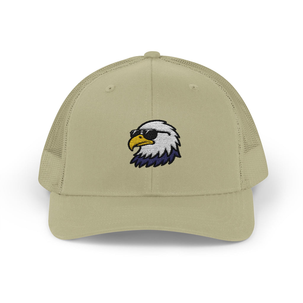 Eagle Head Embroidered Snapback Trucker Cap — Patriotic Mesh Baseball Hat