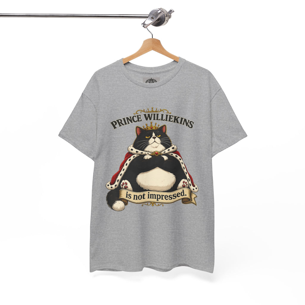 Cat T-Shirt — “Prince Williekins Is Not Impressed” Royal Cat Graphic Tee