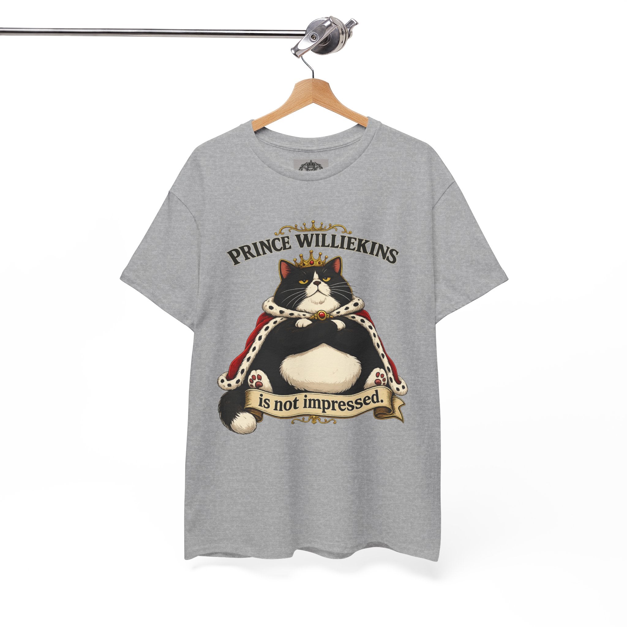 Cat T-Shirt — “Prince Williekins Is Not Impressed” Royal Cat Graphic Tee