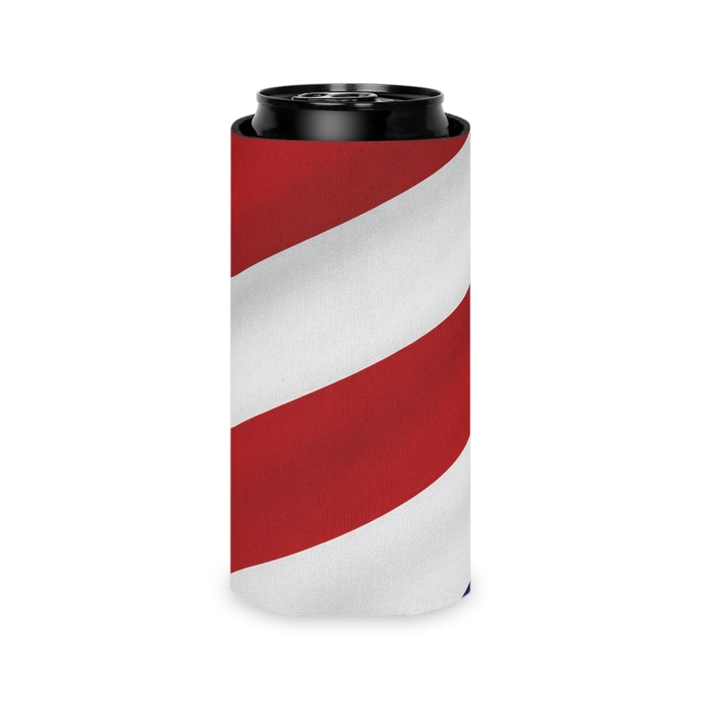 American Flag Can Cooler - Patriotic Red White Blue Star & Stripe Koozie