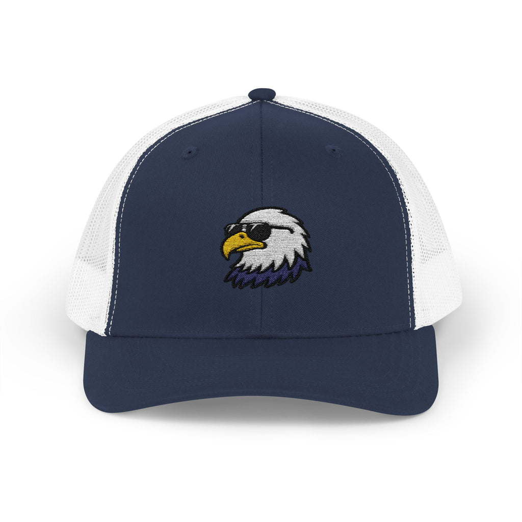 Eagle Head Embroidered Snapback Trucker Cap — Patriotic Mesh Baseball Hat