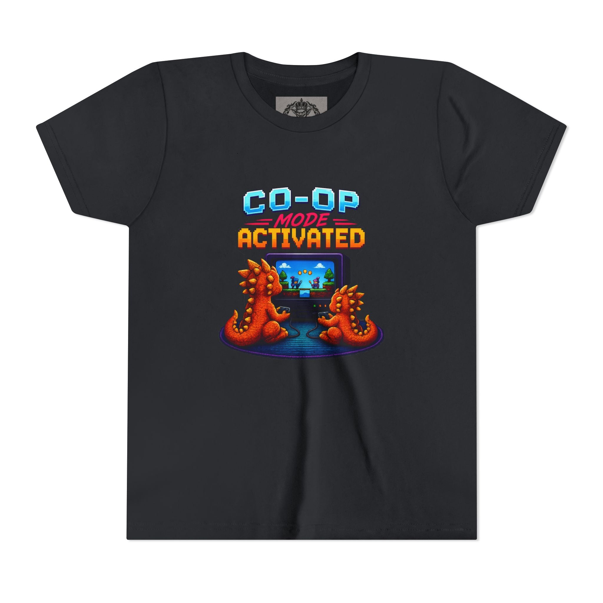 Co-Op Mode Activated Youth Tee | Gaming Dinosaur Kids Shirt | Retro Gamer Youth Shirt
