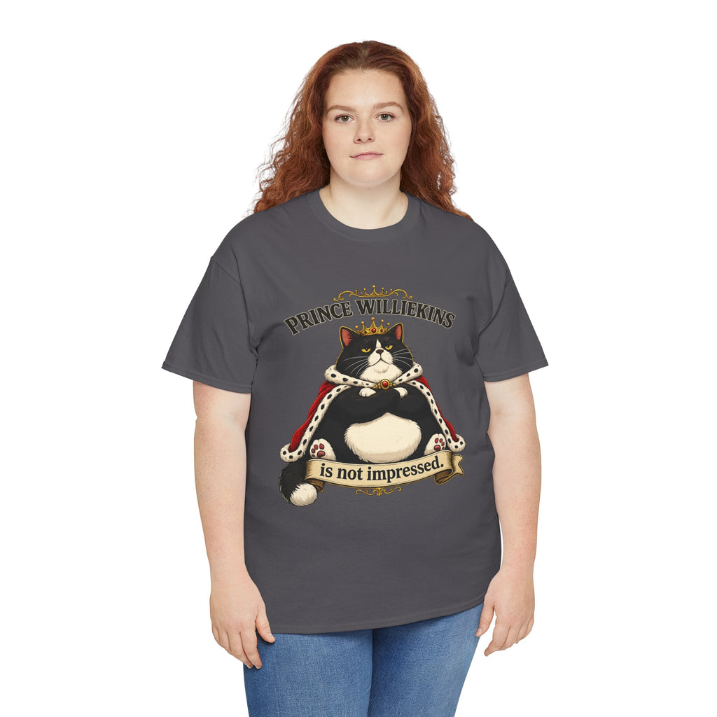 Cat T-Shirt — “Prince Williekins Is Not Impressed” Royal Cat Graphic Tee
