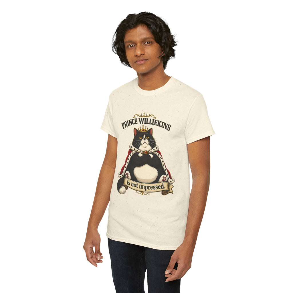 Cat T-Shirt — “Prince Williekins Is Not Impressed” Royal Cat Graphic Tee