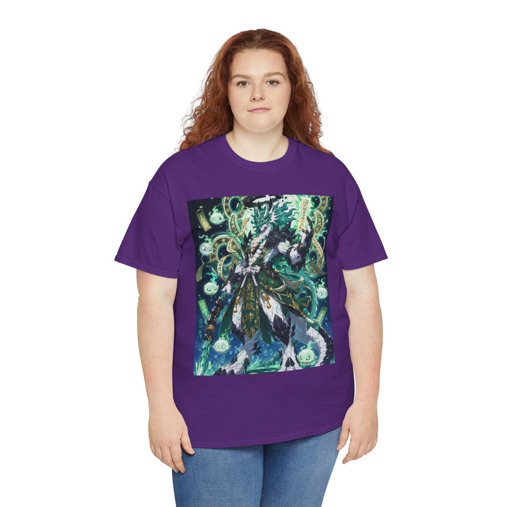 Mystic Forest Sorcerer T-Shirt | Fantasy Mage Illustration, Green Aura