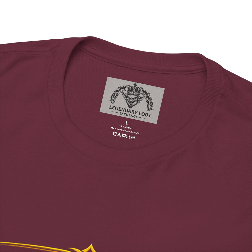 Critically Awesome Dad T‑Shirt – Gold D20 Gaming Father Tee (Father’s Day, Gamer Dad Gift)