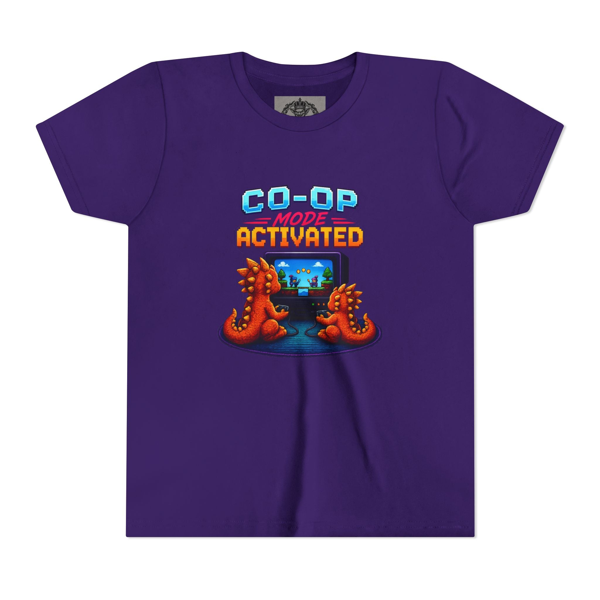 Co-Op Mode Activated Youth Tee | Gaming Dinosaur Kids Shirt | Retro Gamer Youth Shirt