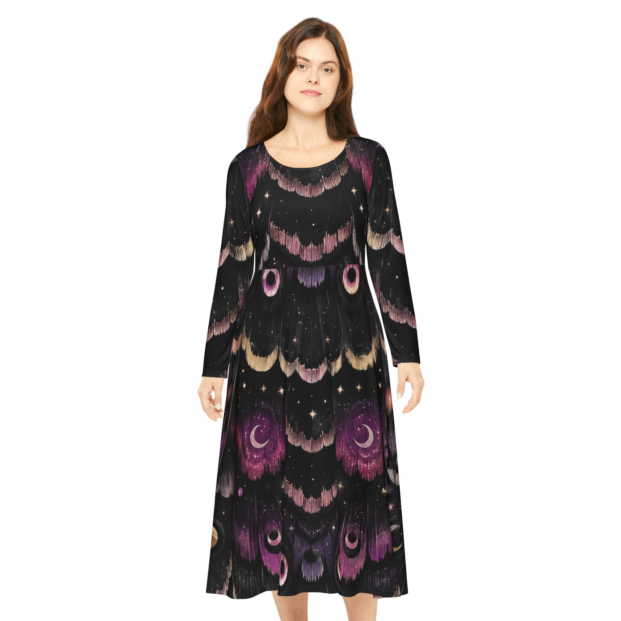Mystical Moth Wing Moon dress | Long Sleeve Dress