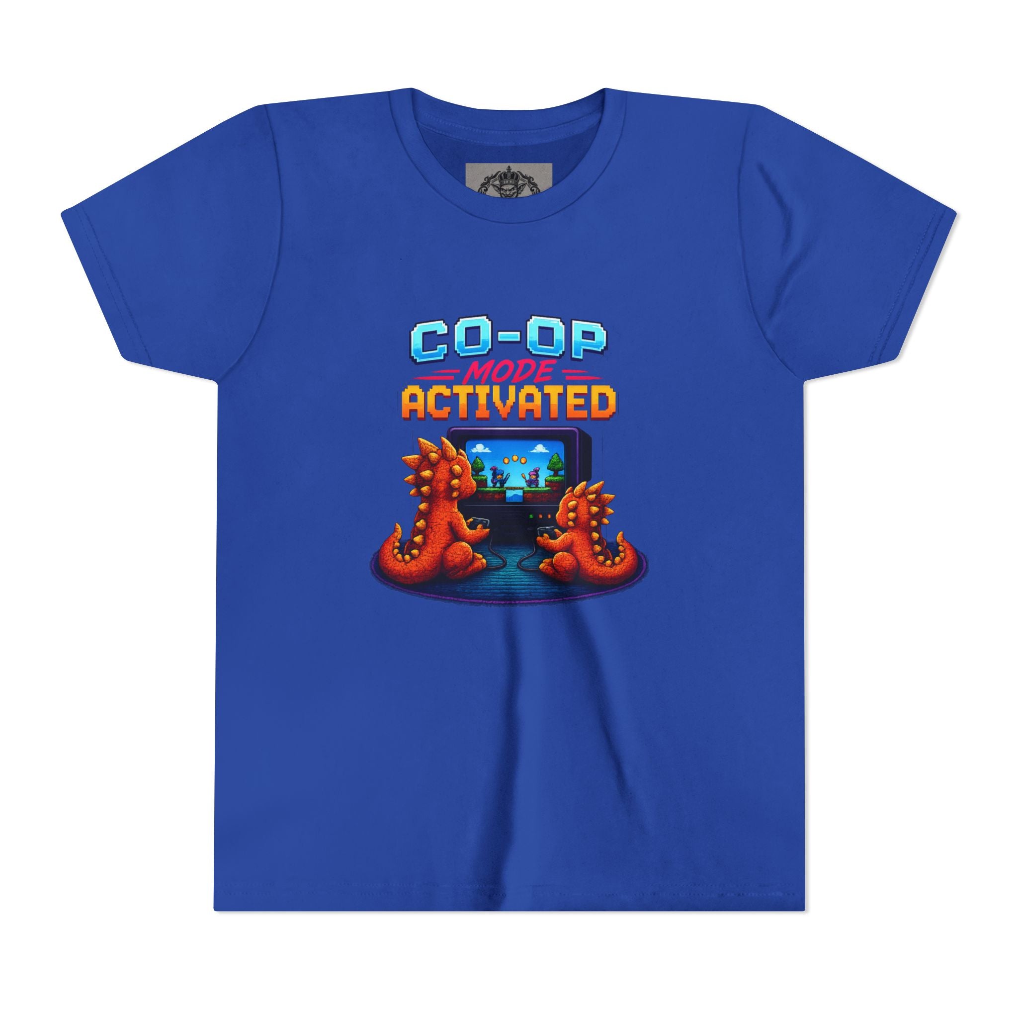 Co-Op Mode Activated Youth Tee | Gaming Dinosaur Kids Shirt | Retro Gamer Youth Shirt