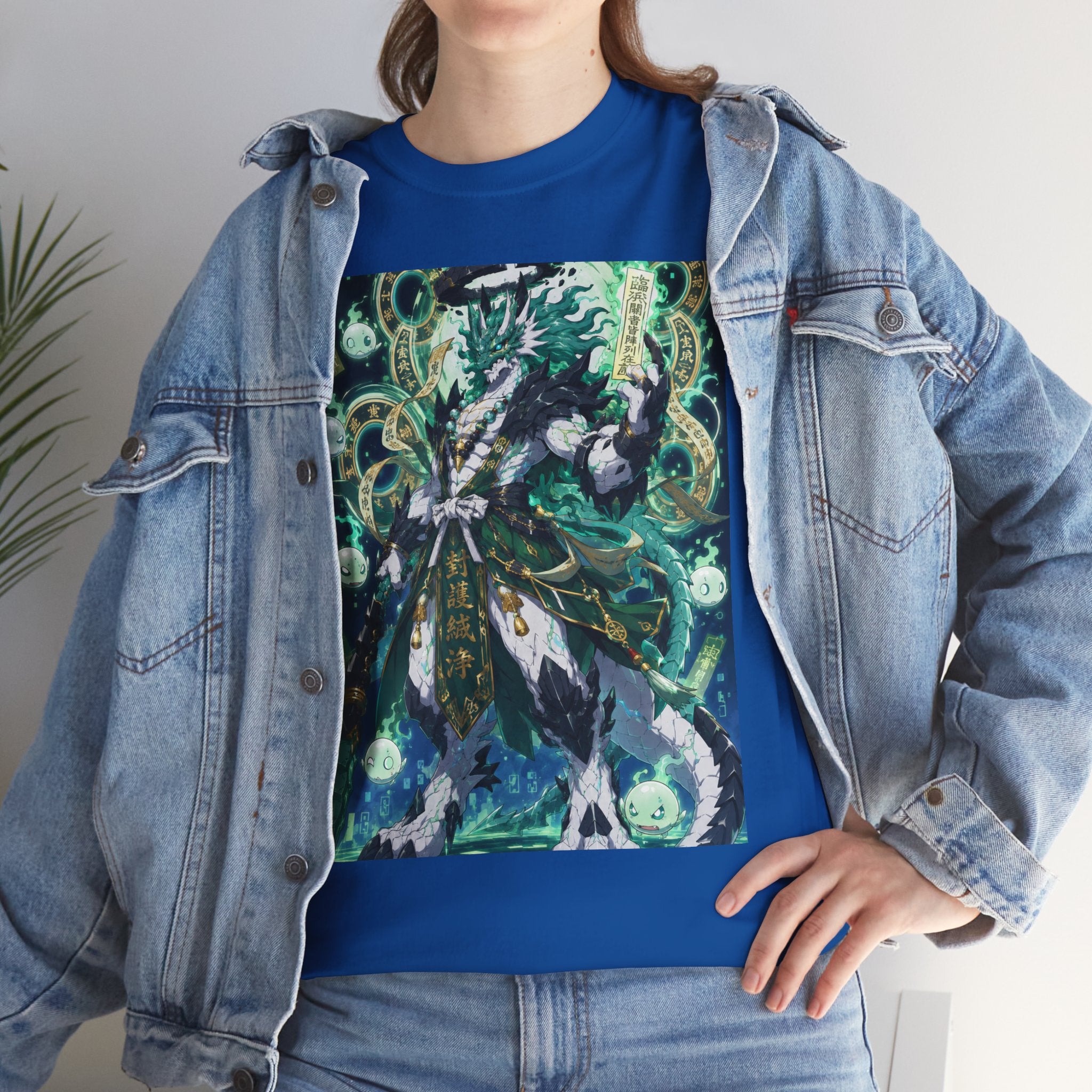 Mystic Forest Sorcerer T-Shirt | Fantasy Mage Illustration, Green Aura