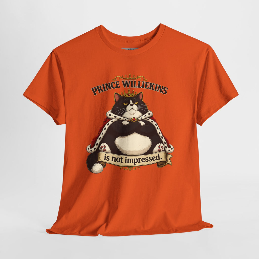 Cat T-Shirt — “Prince Williekins Is Not Impressed” Royal Cat Graphic Tee