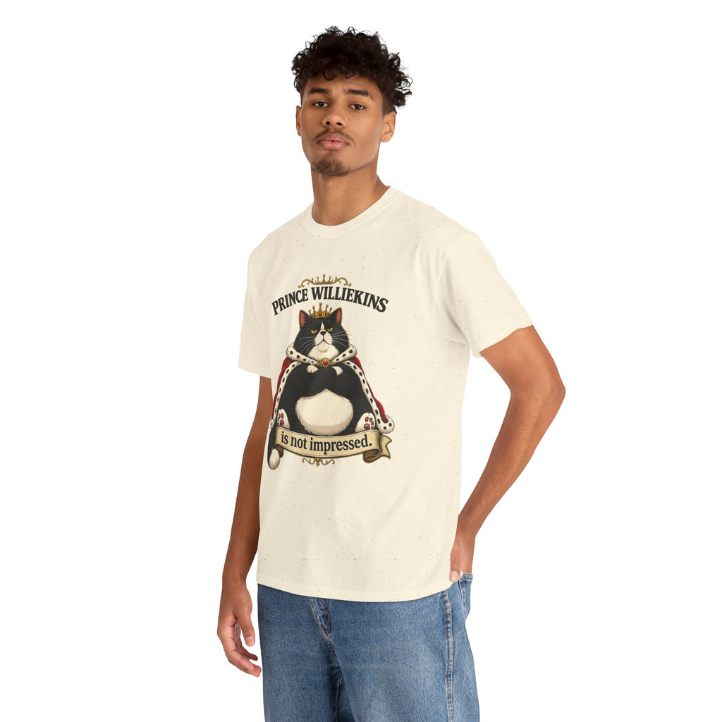 Cat T-Shirt — “Prince Williekins Is Not Impressed” Royal Cat Graphic Tee