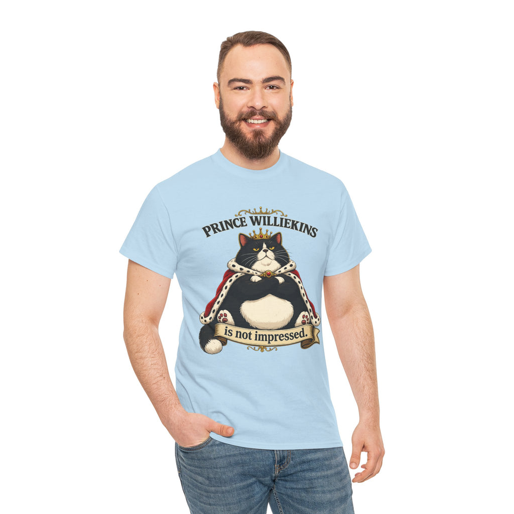 Cat T-Shirt — “Prince Williekins Is Not Impressed” Royal Cat Graphic Tee