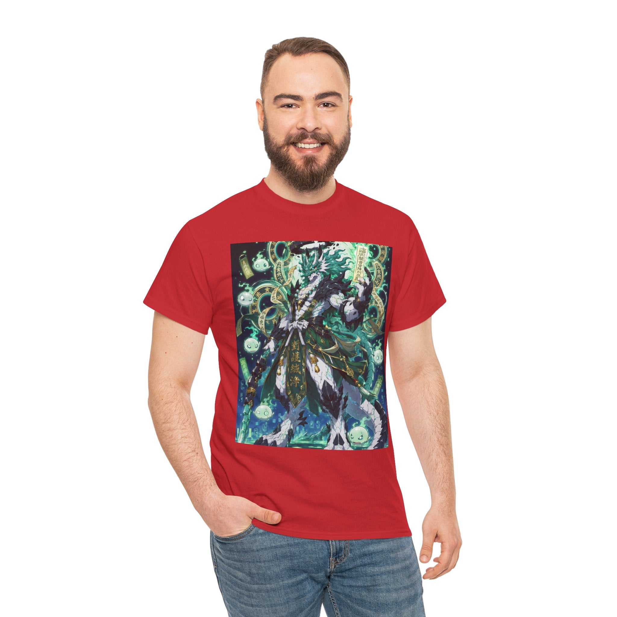 Mystic Forest Sorcerer T-Shirt | Fantasy Mage Illustration, Green Aura