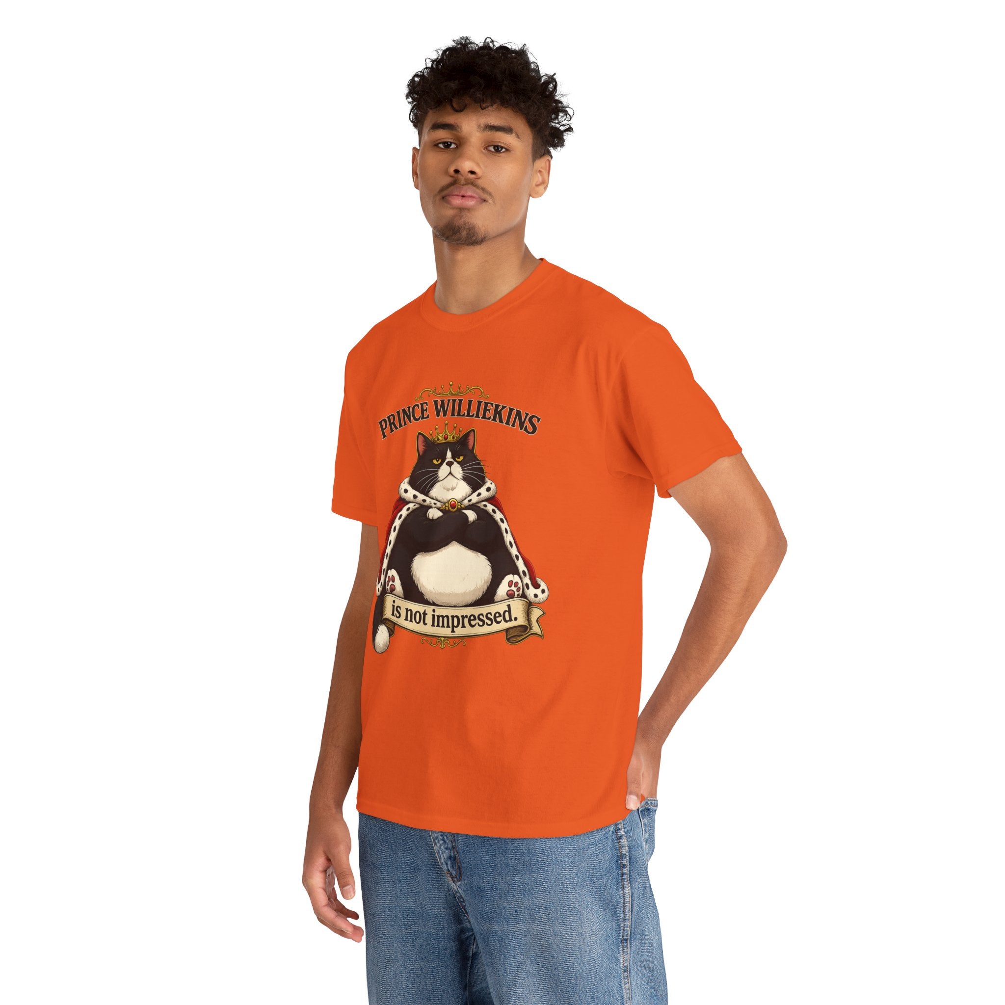 Cat T-Shirt — “Prince Williekins Is Not Impressed” Royal Cat Graphic Tee