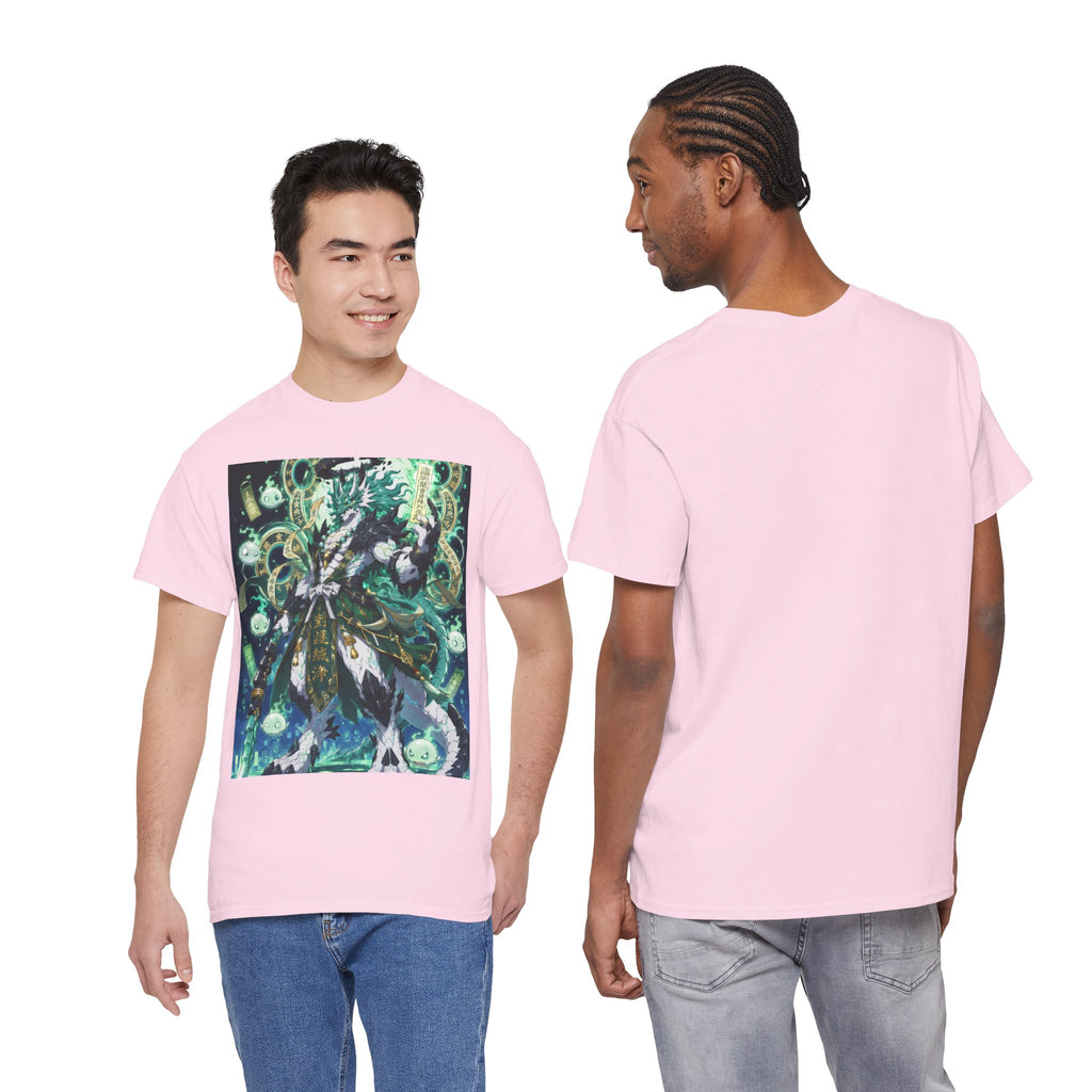 Mystic Forest Sorcerer T-Shirt | Fantasy Mage Illustration, Green Aura