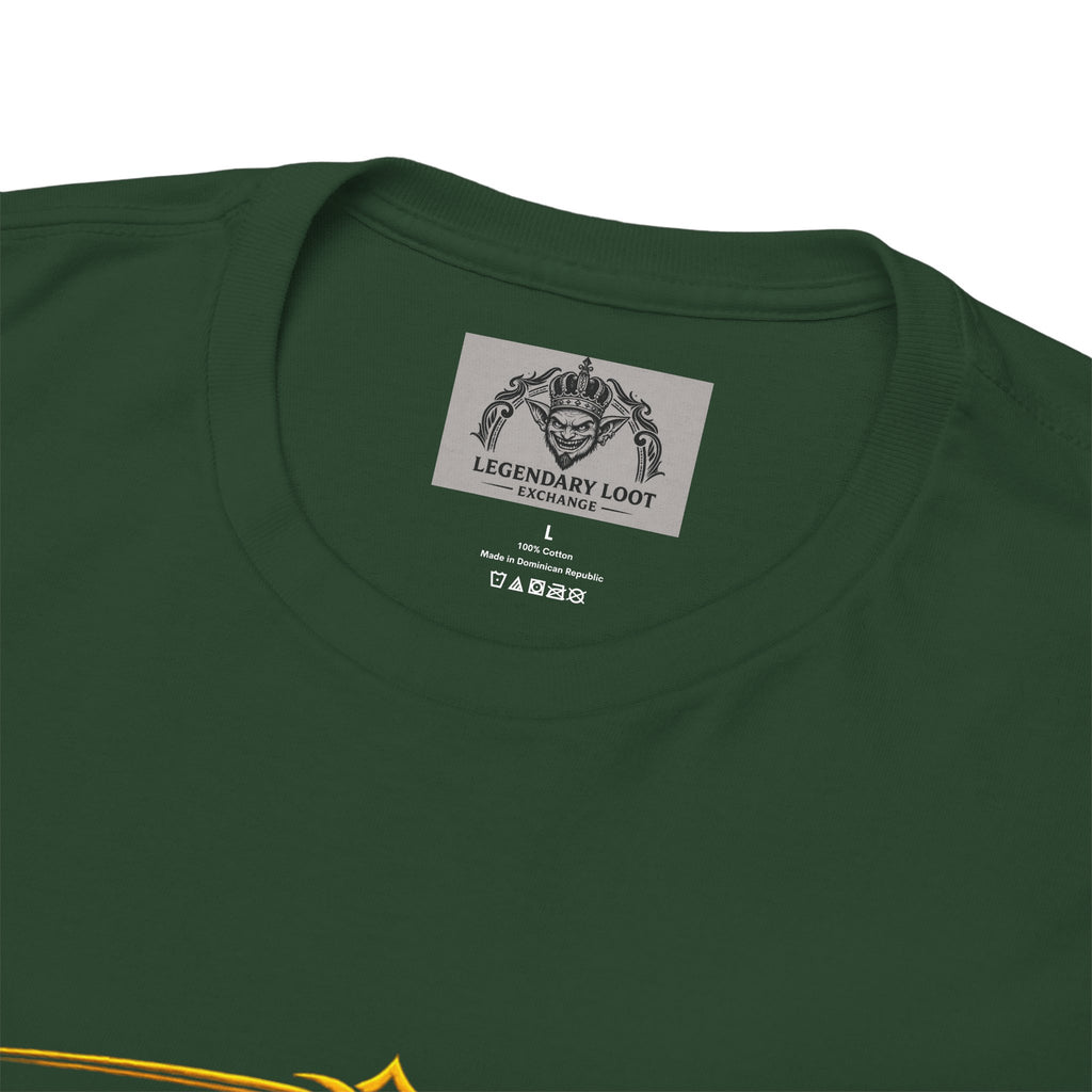 Critically Awesome Dad T‑Shirt – Gold D20 Gaming Father Tee (Father’s Day, Gamer Dad Gift)