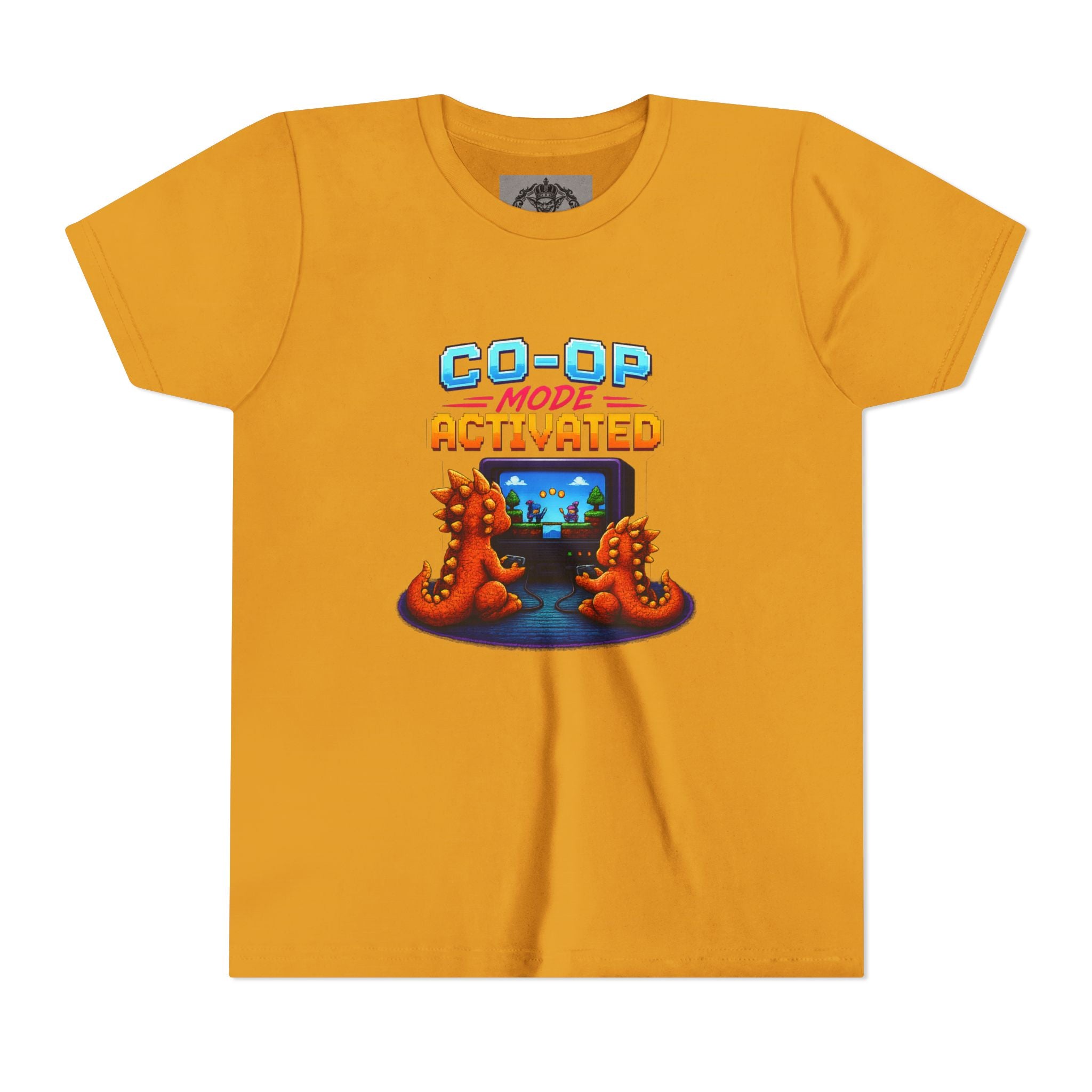Co-Op Mode Activated Youth Tee | Gaming Dinosaur Kids Shirt | Retro Gamer Youth Shirt