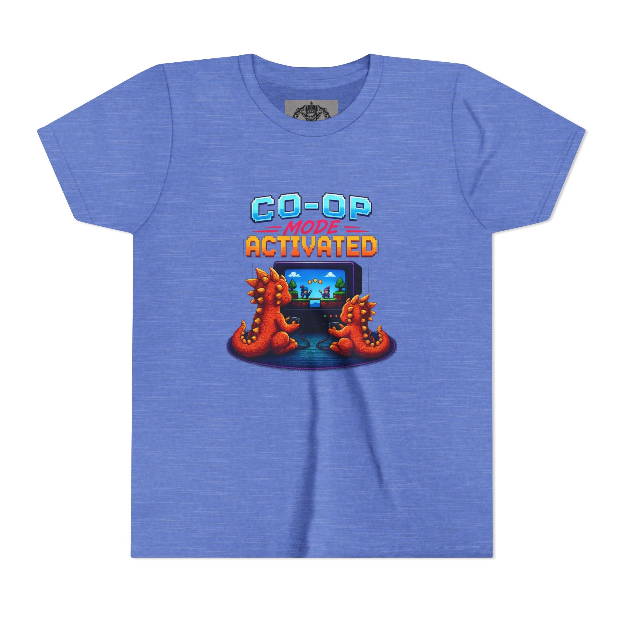 Co-Op Mode Activated Youth Tee | Gaming Dinosaur Kids Shirt | Retro Gamer Youth Shirt