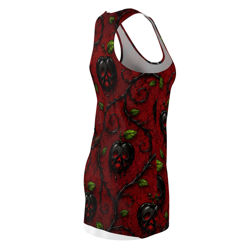 Poison Apple Skull Pattern Racerback Dress | Dark Gothic Floral