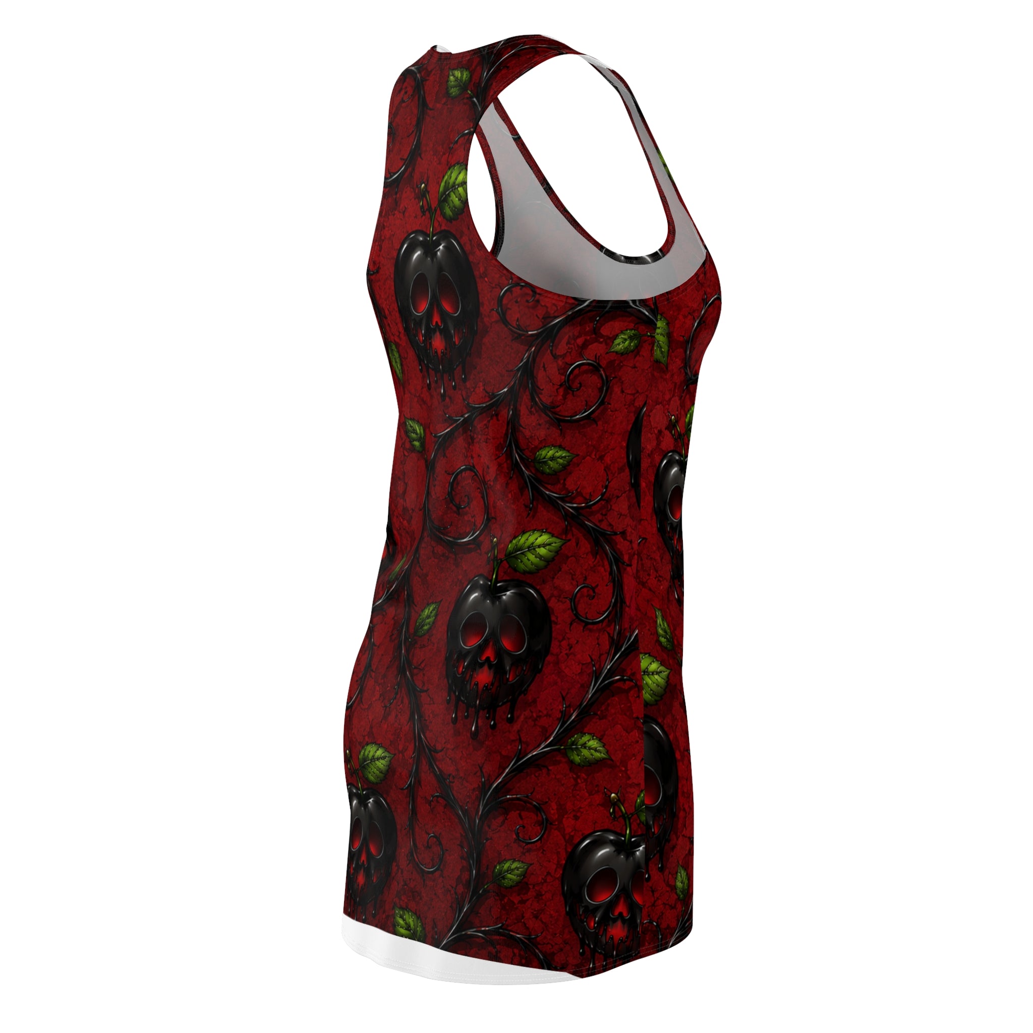 Poison Apple Skull Pattern Racerback Dress | Dark Gothic Floral