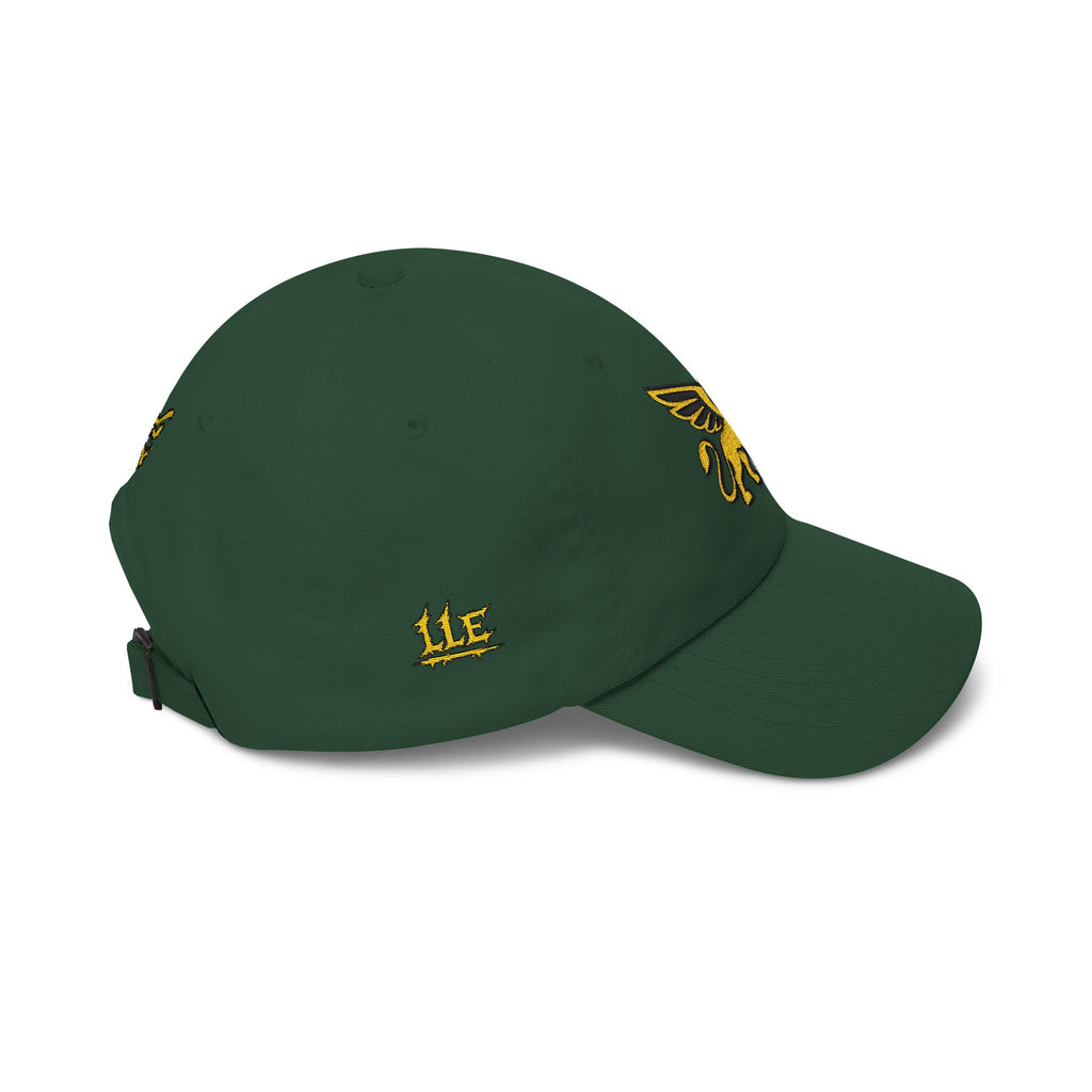 Golden Griffin Embroidered Cap | White Classic Dad Cap