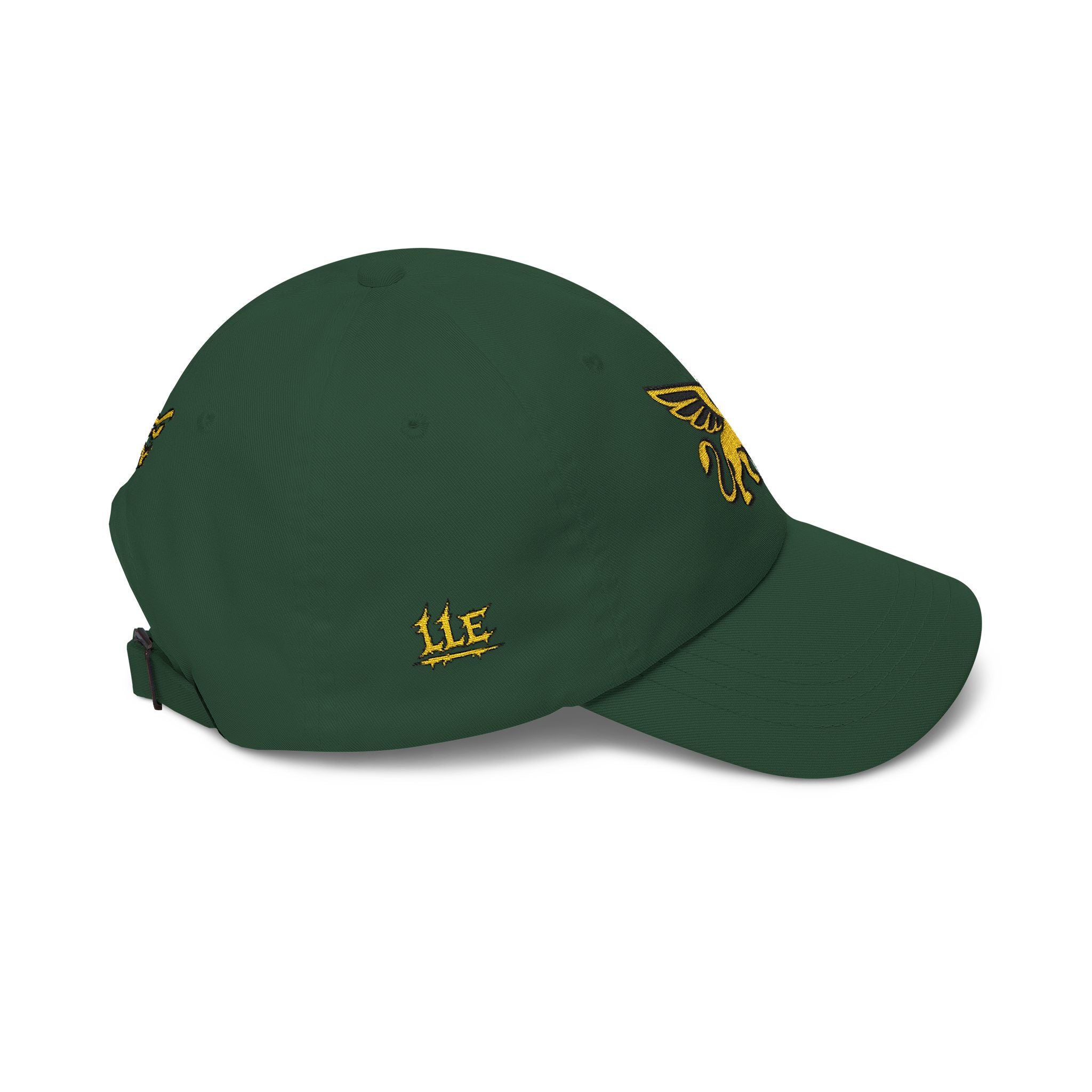 Golden Griffin Embroidered Cap | White Classic Dad Cap