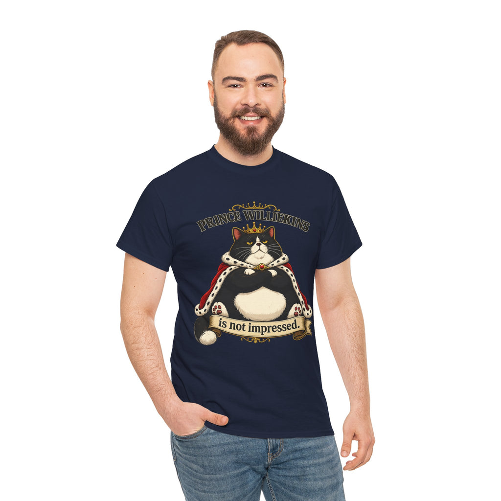 Cat T-Shirt — “Prince Williekins Is Not Impressed” Royal Cat Graphic Tee
