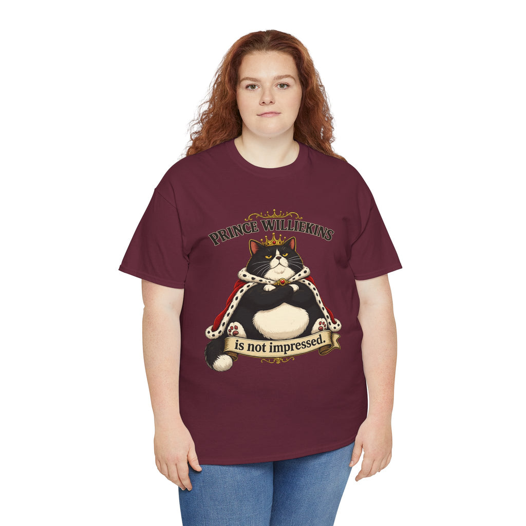 Cat T-Shirt — “Prince Williekins Is Not Impressed” Royal Cat Graphic Tee