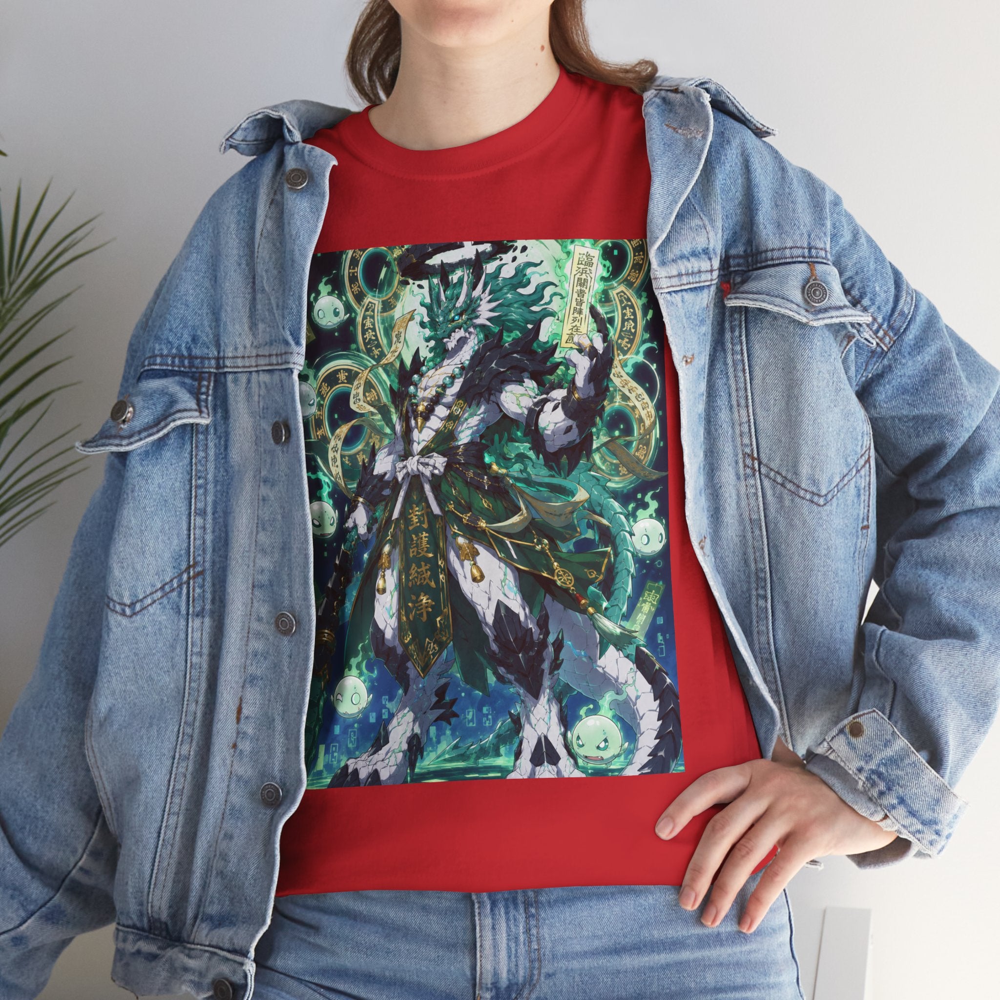 Mystic Forest Sorcerer T-Shirt | Fantasy Mage Illustration, Green Aura