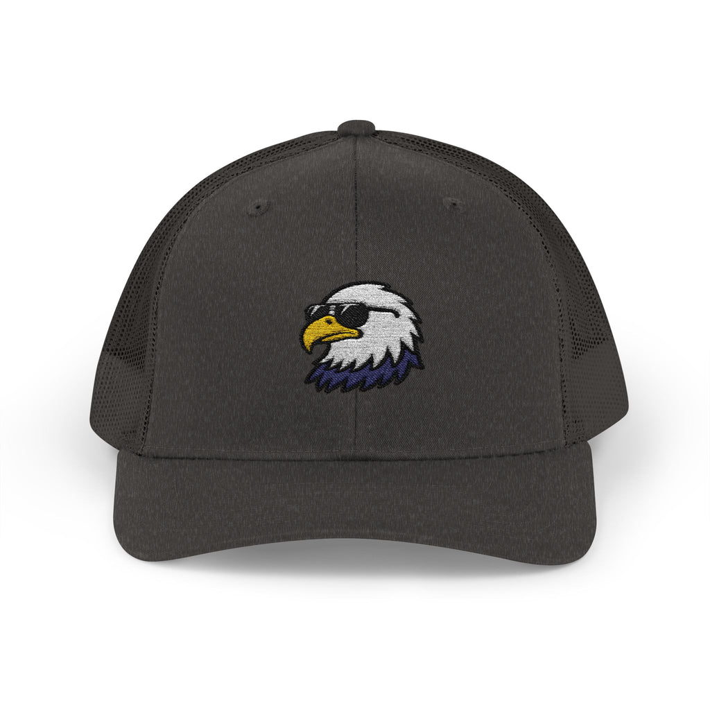 Eagle Head Embroidered Snapback Trucker Cap — Patriotic Mesh Baseball Hat