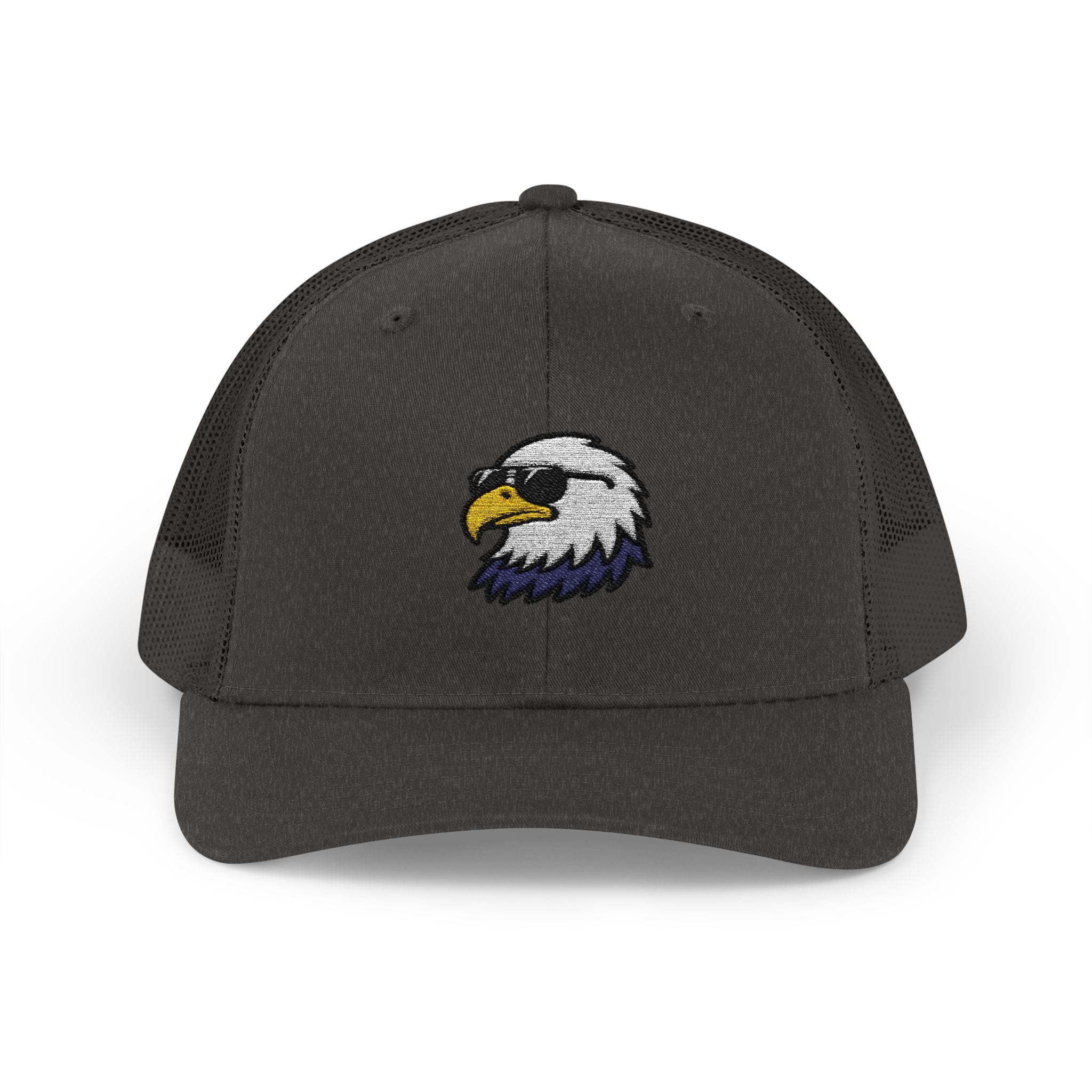 Eagle Head Embroidered Snapback Trucker Cap — Patriotic Mesh Baseball Hat