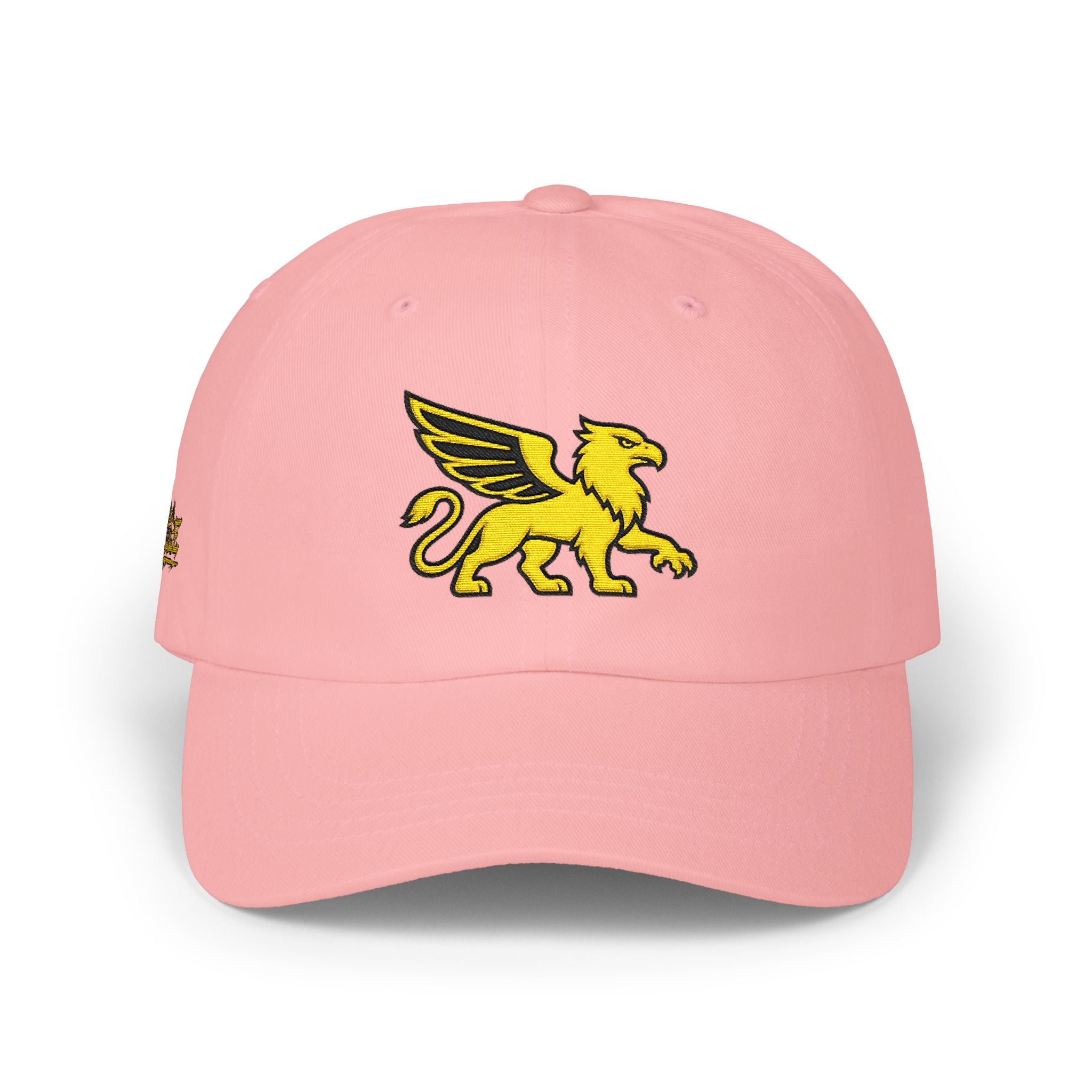 Golden Griffin Embroidered Cap | White Classic Dad Cap