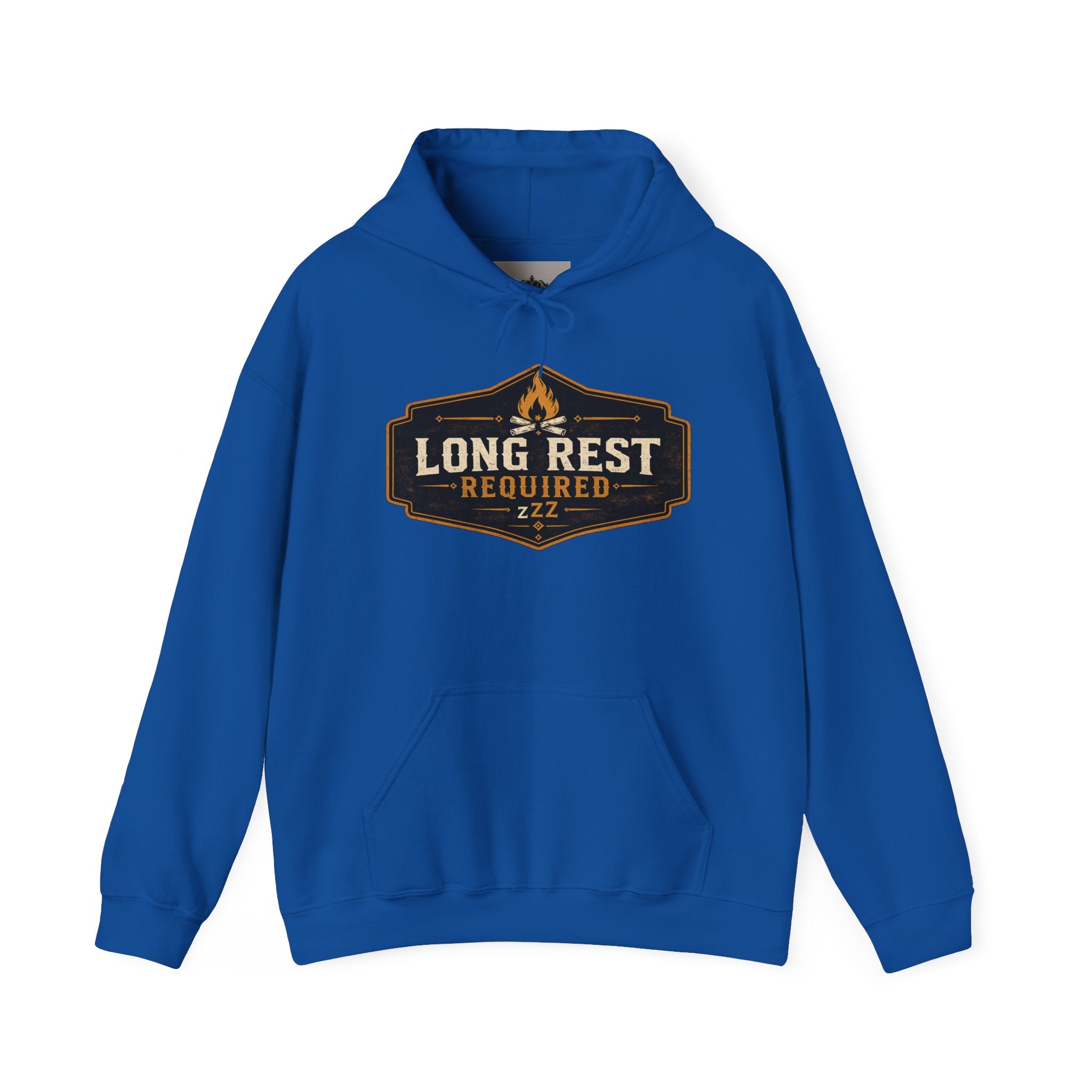 Long Rest Required Hoodie — Camping Campfire Graphic Pullover