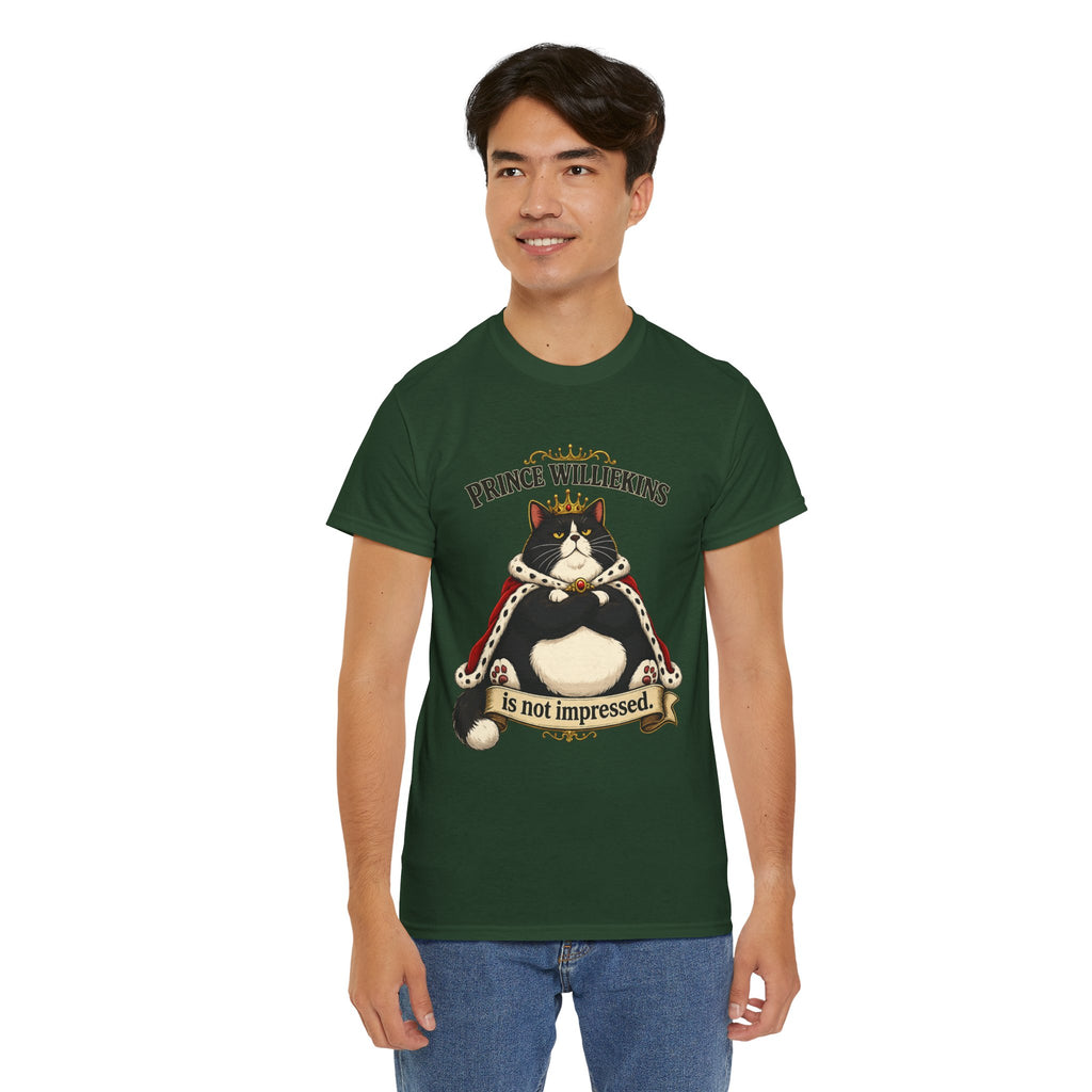 Cat T-Shirt — “Prince Williekins Is Not Impressed” Royal Cat Graphic Tee