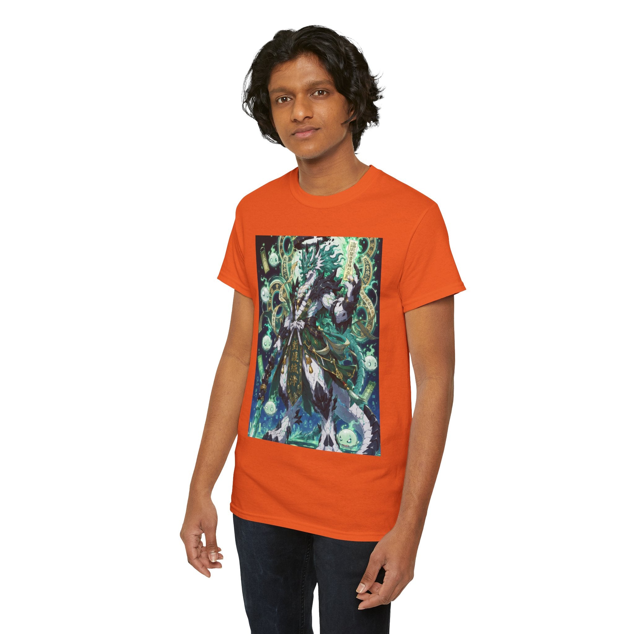 Mystic Forest Sorcerer T-Shirt | Fantasy Mage Illustration, Green Aura