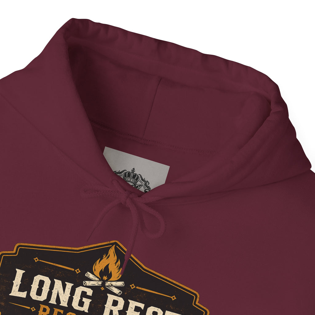 Long Rest Required Hoodie — Camping Campfire Graphic Pullover