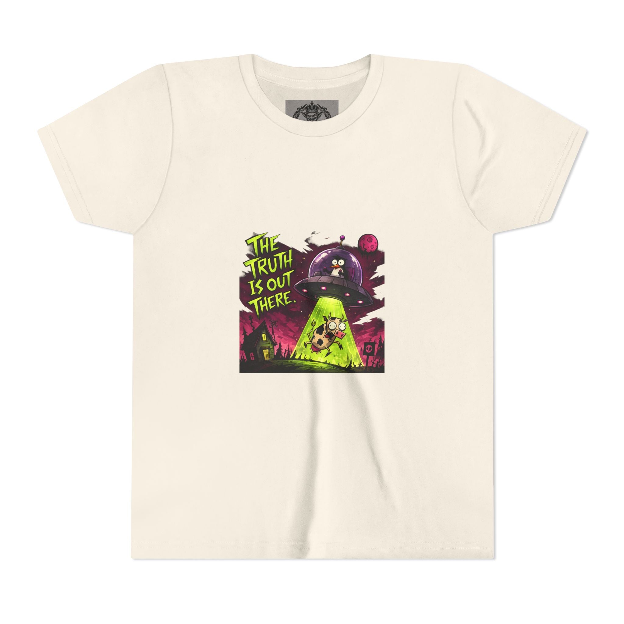 The Truth Is Out There Youth Tee | Alien UFO Graphic | Penguin | Cow
