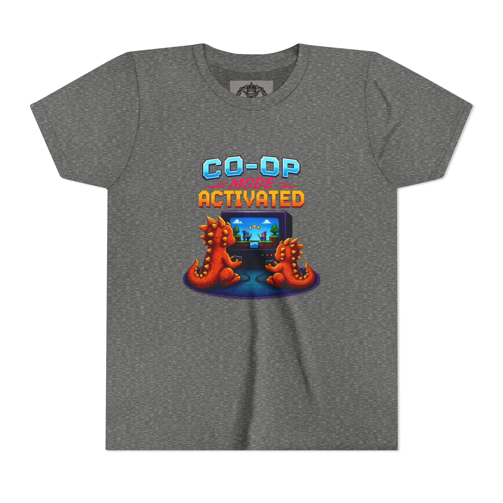 Co-Op Mode Activated Youth Tee | Gaming Dinosaur Kids Shirt | Retro Gamer Youth Shirt