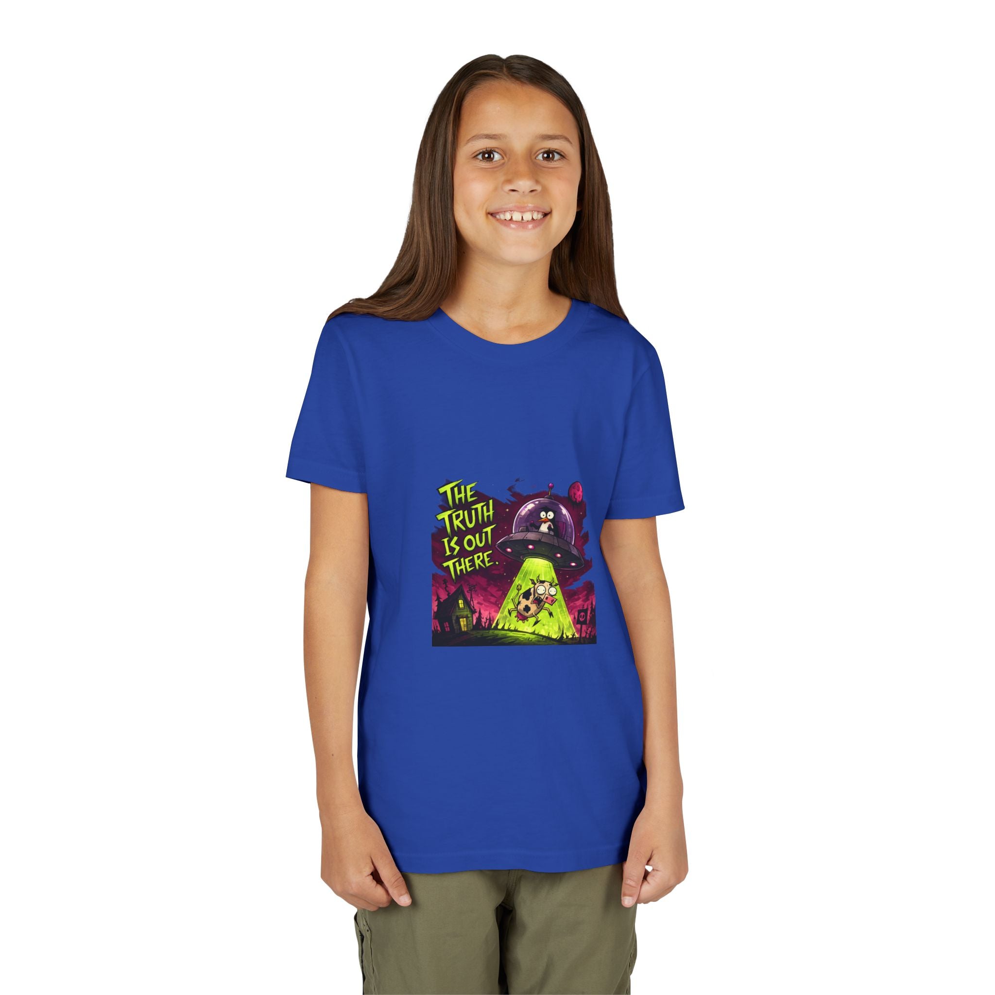 The Truth Is Out There Youth Tee | Alien UFO Graphic | Penguin | Cow