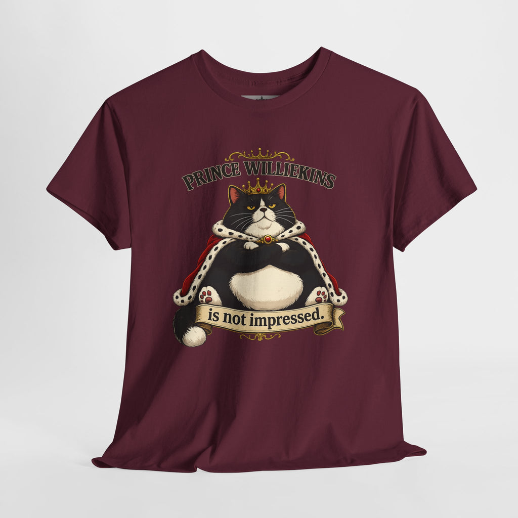 Cat T-Shirt — “Prince Williekins Is Not Impressed” Royal Cat Graphic Tee