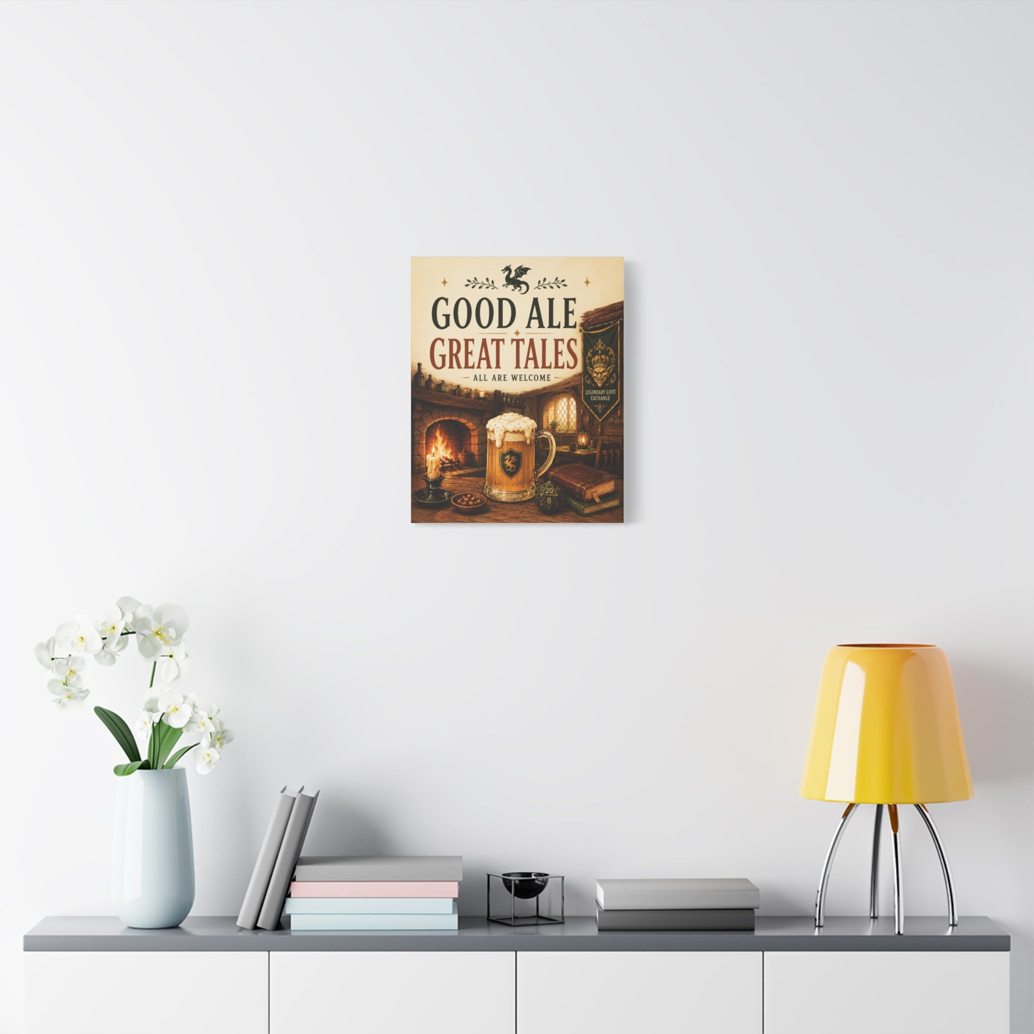 Good Ale Great Tales Canvas | Pub Fantasy Tavern Wall Art