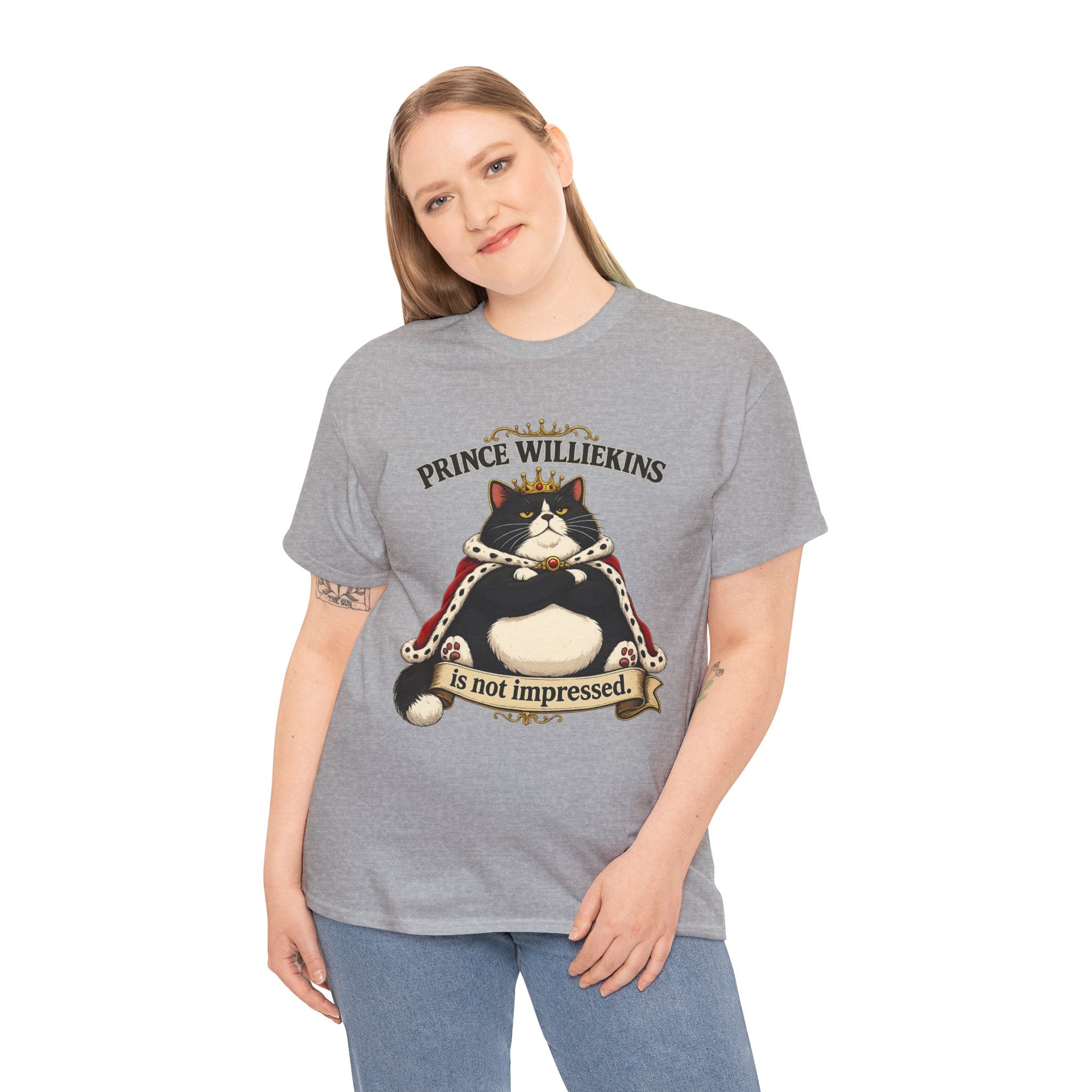 Cat T-Shirt — “Prince Williekins Is Not Impressed” Royal Cat Graphic Tee