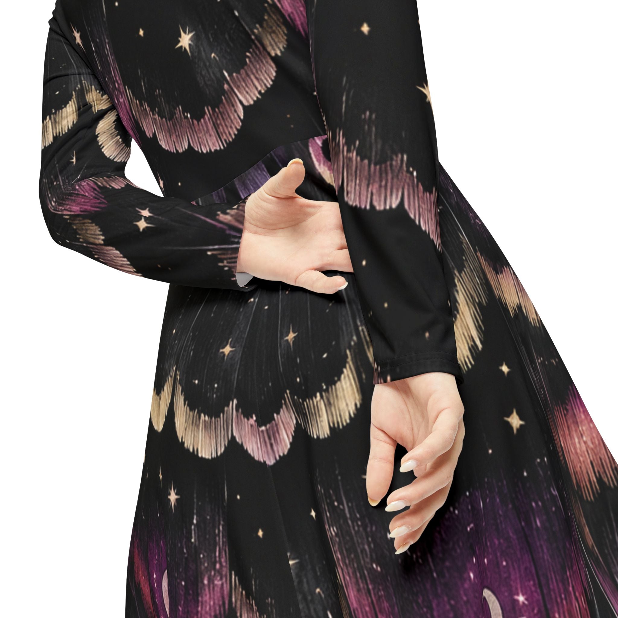 Mystical Moth Wing Moon dress | Long Sleeve Dress