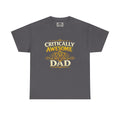 Critically Awesome Dad T‑Shirt – Gold D20 Gaming Father Tee (Father’s Day, Gamer Dad Gift)